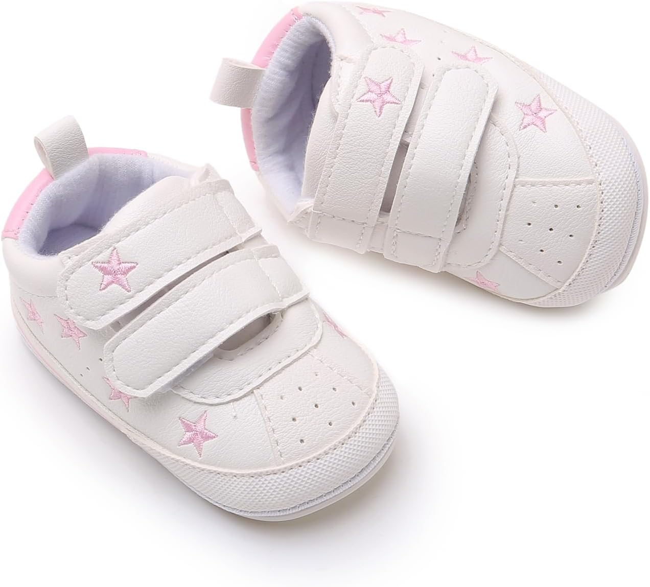 SOFMUO Baby Boys Girls High Top Ankle PU Leather Sneakers Soft Rubber Sole Infant Moccasins Newborn Oxford Loafers Anti-Slip Toddler Wedding Uniform Dress Shoes