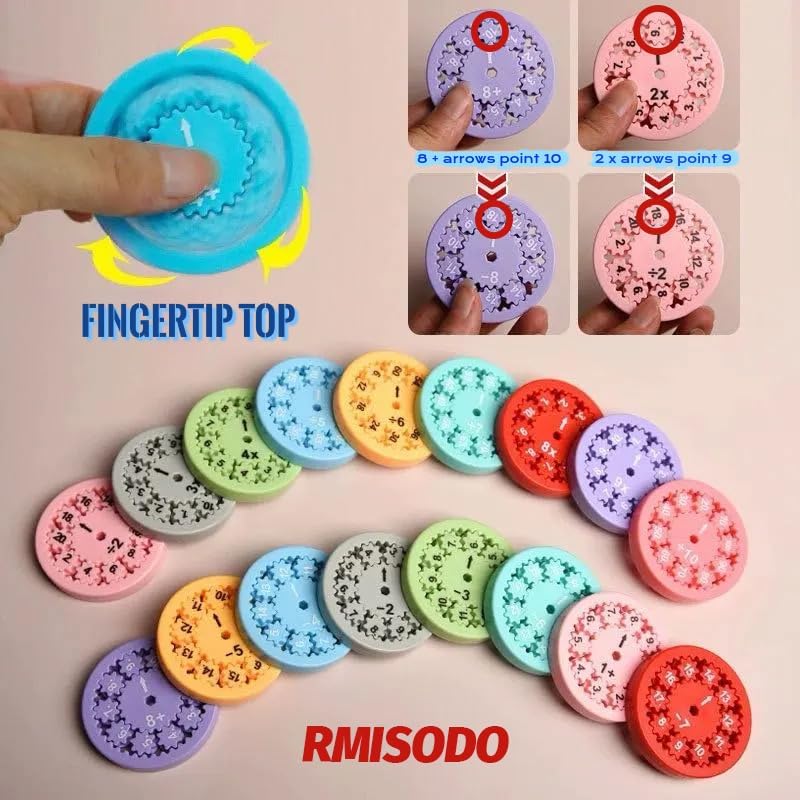 Math Fidget Spinner, Numbers Addition&Subtraction, Multiplication&Division Fidget Spinner, Fidget Learning Game Toy ,Math Game for Learning & Education Toys (9Pcs(Addition & Subtraction))