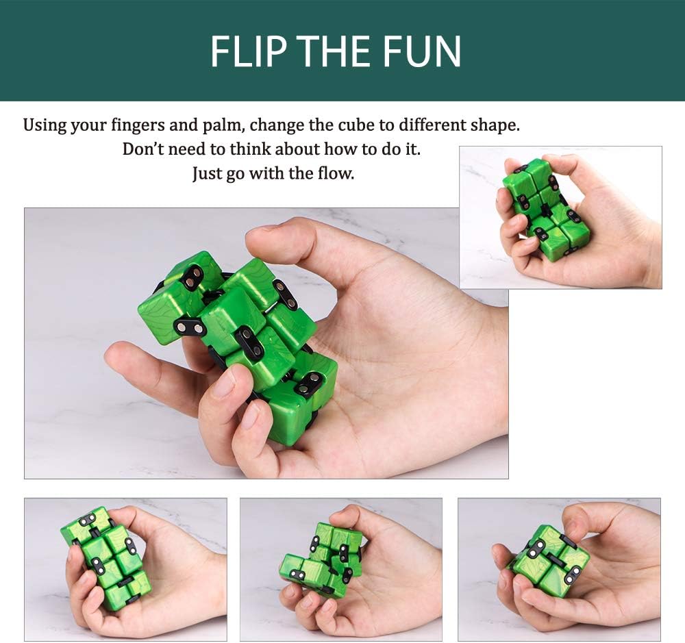 QIYI Little Golden Elephant Upgraded Infinity Cube Fidget Toy,Cool Mini Gadget Best for Stress and Anxiety Relief and Kill Time, Special Designed Texture Artistic and Fashion(Emerald Green)