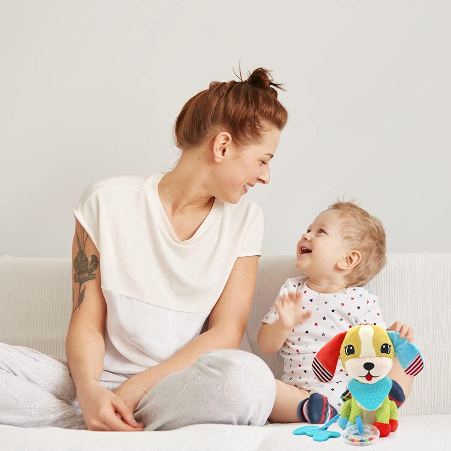 BLOOBLOOMAX Sock rattles for Babies 0-24 Months Baby Animal Foot Finder Educational Toys