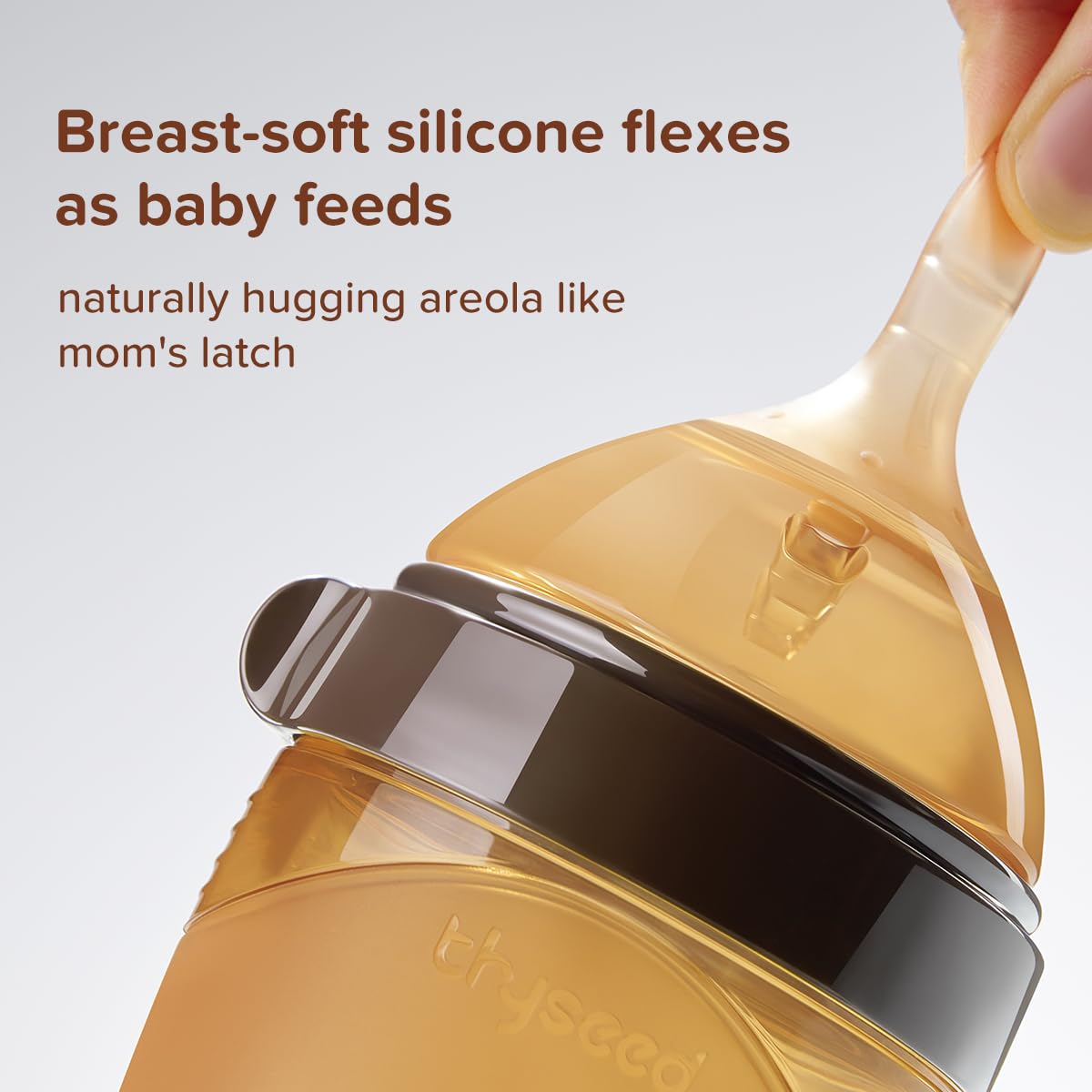 Silicone Natural Breast-Like Bottle with Nipple(10+ Months),8oz，1pack