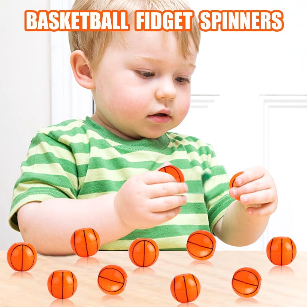 42 Pack Basketball Party Favors for Kids 8-12, Mini Fidget Spinners Toys Bulk Fidget Toys Anxiety Adults Goodie Bag Stuffers Christmas Birthday Party Gifts Treasure Box Classroom Prizes