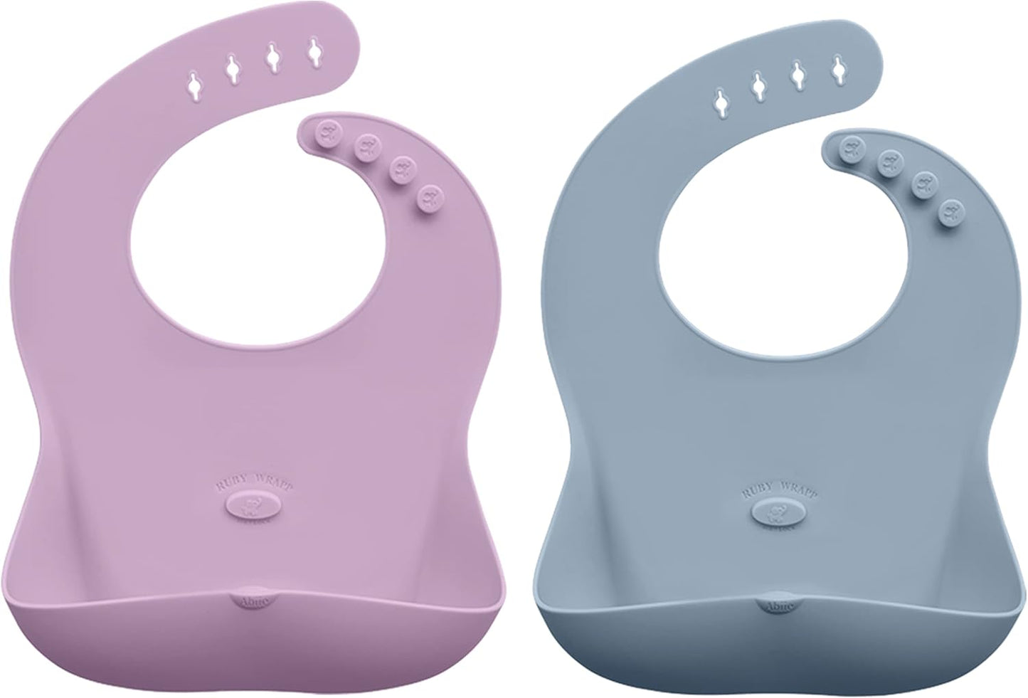 Abiie Ruby Wrapp Silicone Bibs for Babies with Front Pocket - Waterproof Bib - Stain Resistant - Silicone Toddler Bibs