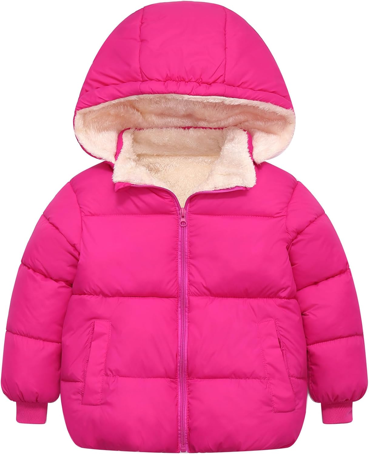 TUONROAD 1-6T Baby Girl Boy Winter Fleece Coats Toddler Warm Puffer Jackets Kids Down Alternative Outerwear