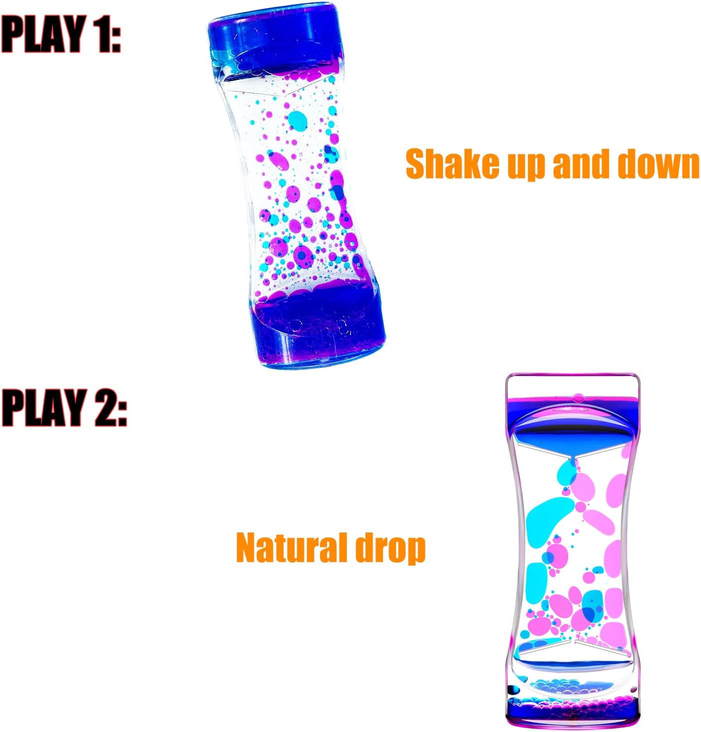 Liquid Motion Bubbler Timer Set of 3 for Sensory Toys, Drop Oil Water Timers for Fidget Toy, Autism Toys, Relaxing Activity, Home Office Desk Toys, Christmas Stocking Filler Gift