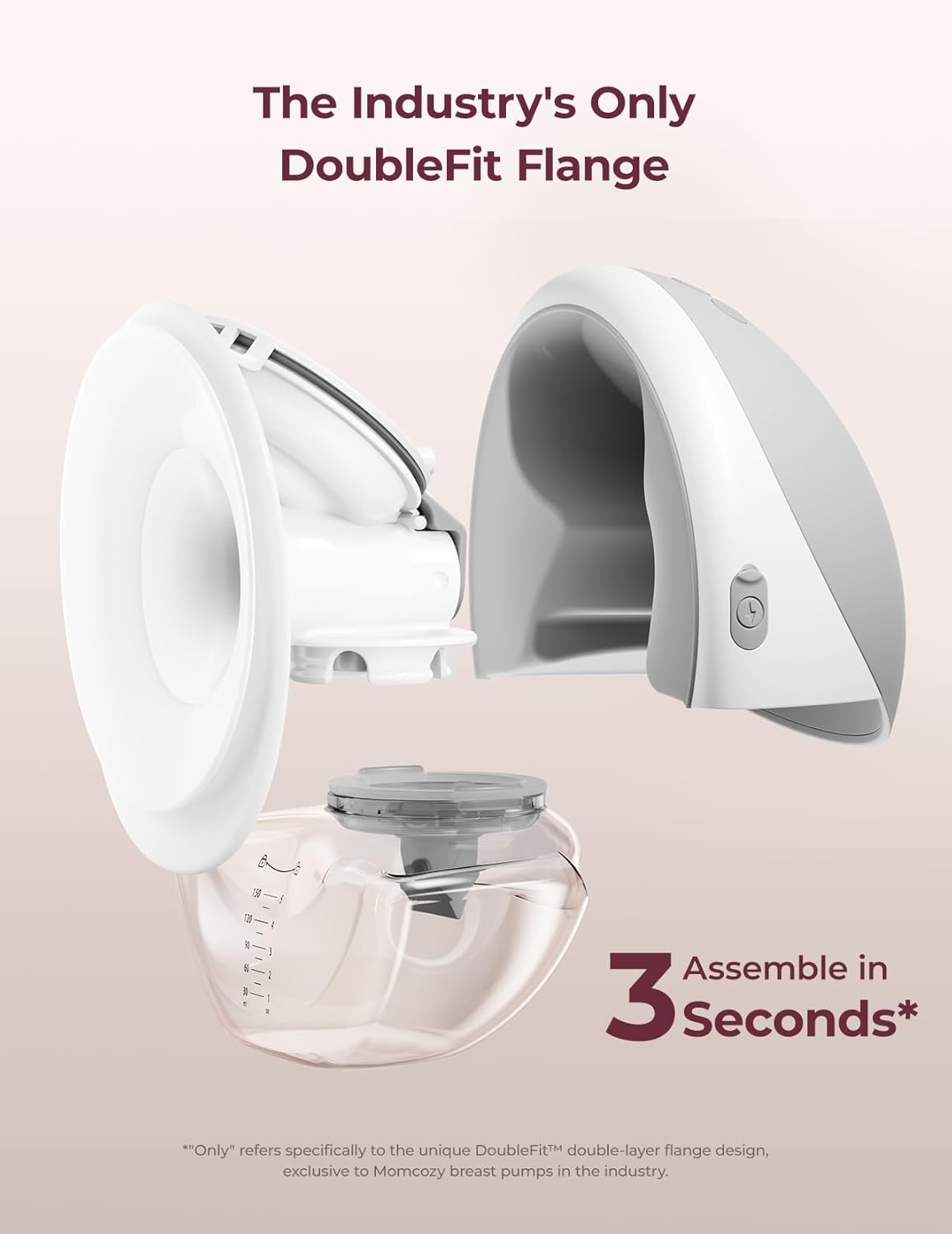 Momcozy Breast Pump Hands Free Upgraded Mobile Flow | M9, App Discreet Control with Personalized Multi-Modes & 15 Levels, Wearable Breast Pump 24mm, 1 Pack Gray