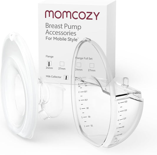 Momcozy Mobile Style | M6 Flange 24mm & Milk Collector, Original Mobile Style | M6 Breast Pump Replacement Accessories