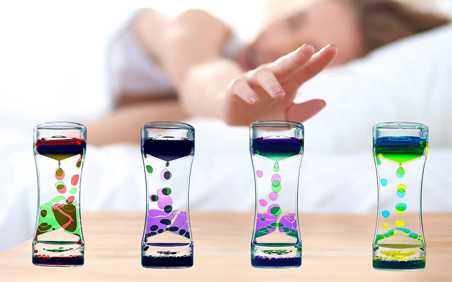 Liquid Motion Bubbler Timer Desktop Toy, 10 Pack Mix Bubblers Timer for Sensory Play Toys for Activity, Relaxing, Anxiety, Autism, ADHD Office Home