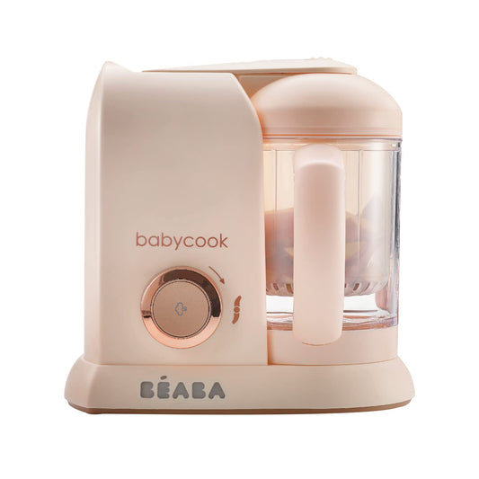 BEABA Babycook Solo 4 in 1 Baby Food Maker, Puree Steamer and Blender for Purees, Grinder with Auto Steam Cooking, Lrg Capacity 4.5 Cups 27 Servings in 20 Mins, Rose Gold