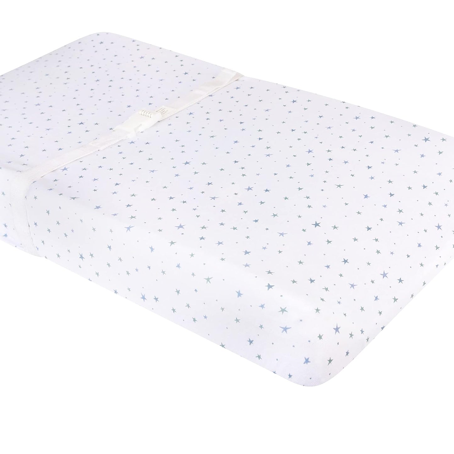 Changing Pad Cover 2 Pack - Baby Cradle Sheet with 100% Jersey Cotton - Changing Pad Covers for Boys, Newborn Essentials (Blue Stars & Stripes)