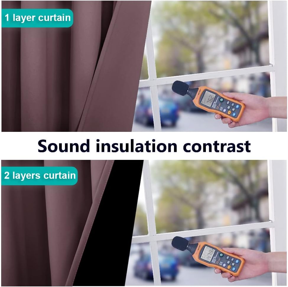 NICETOWN Dry Rose Blackout Curtains 84 inches Long, Full Light Blocking Drapes with Black Liner for Nursery, Thermal Insulated Draperies for Hall, Villa (2 Pieces, 42" Wide Each Panel, Dry Rose)