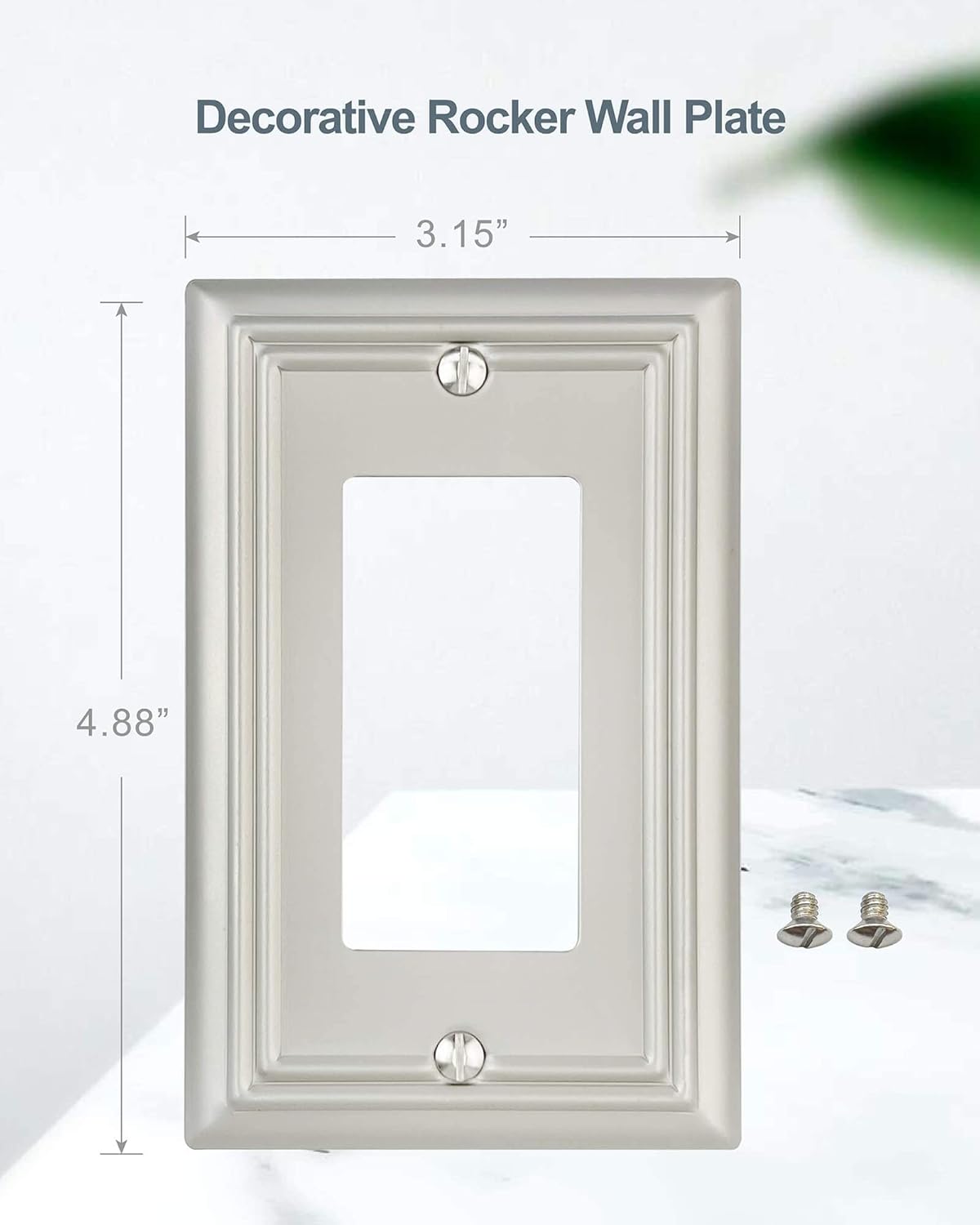 4-Pack Decorator Wall Plate, for Dimmer Switch, GFCI Outlet and Receptacal, Satin Nickel Outlet Cover, Midsize, A031 Series