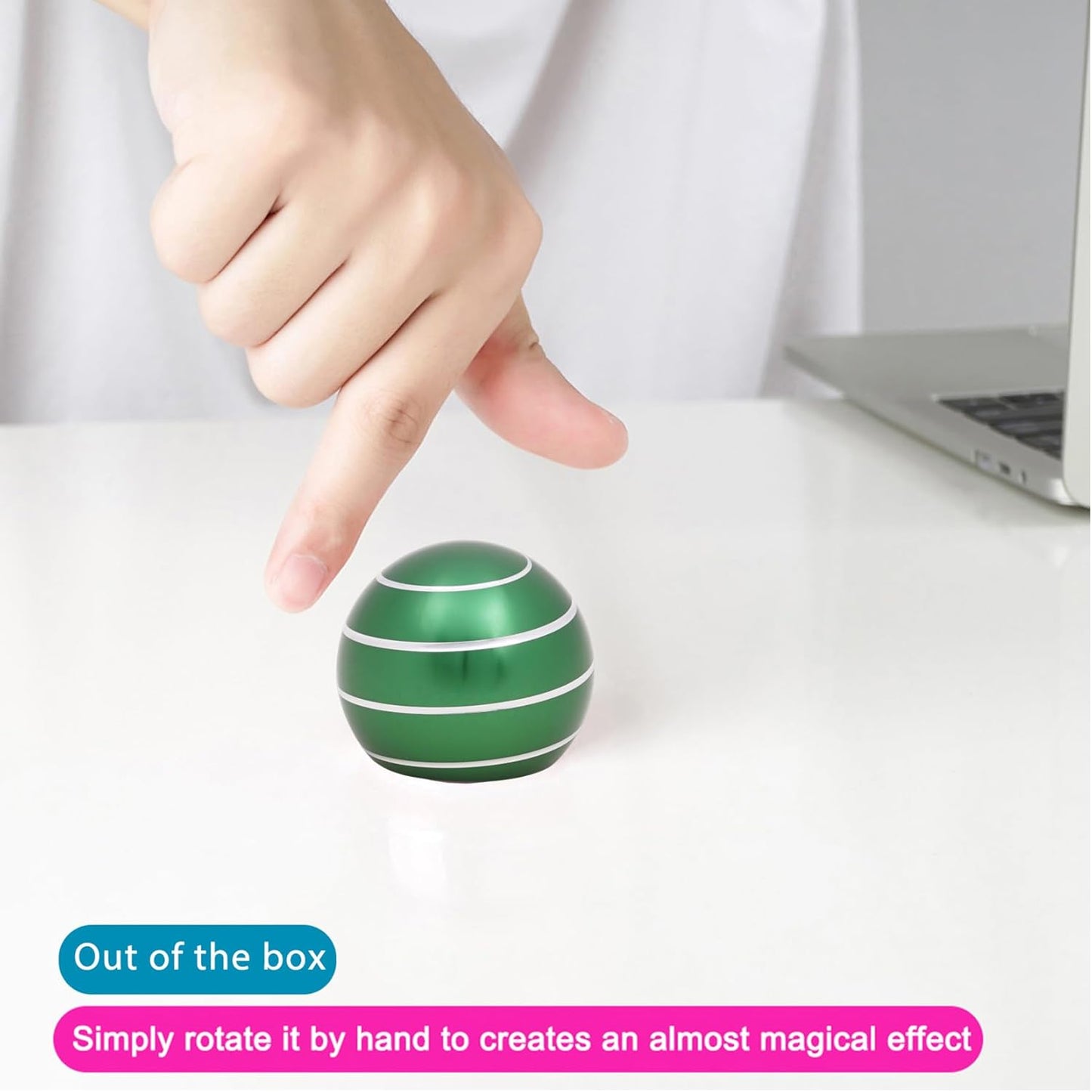 Desk-Toys for Fidget Kinetic-Cool-Gadgets: Cool-Stuff for Kid Children Teen Adult, Optical-Illusion Toy for Office School Home Women Men Christmas Stress-Relief-Gifts 180 Seconds Spinning