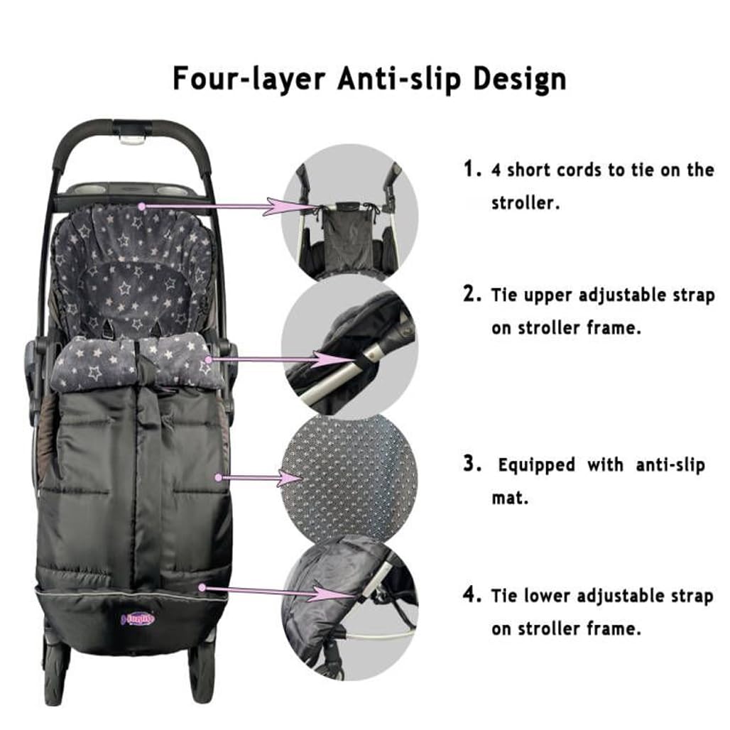 Front Height Adjustable Winter Waterproof Stroller Bunting Bag,Winter Stroller Blanket,Good for M6-48 Toddler
