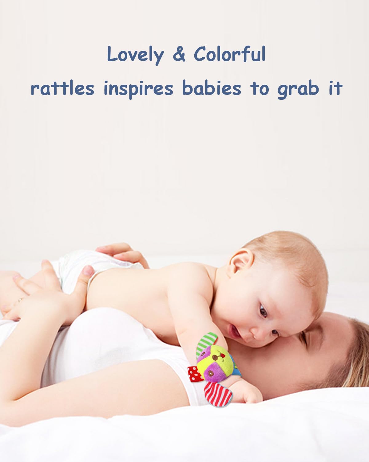 Soft Baby Rattle Toys Foot Finder Socks Wrists Rattles, Ankle Leg Hand Arm Bracelet Activity Rattle, Present Gift for Newborn Infant Babies Boy Girl Bebe 4pcs