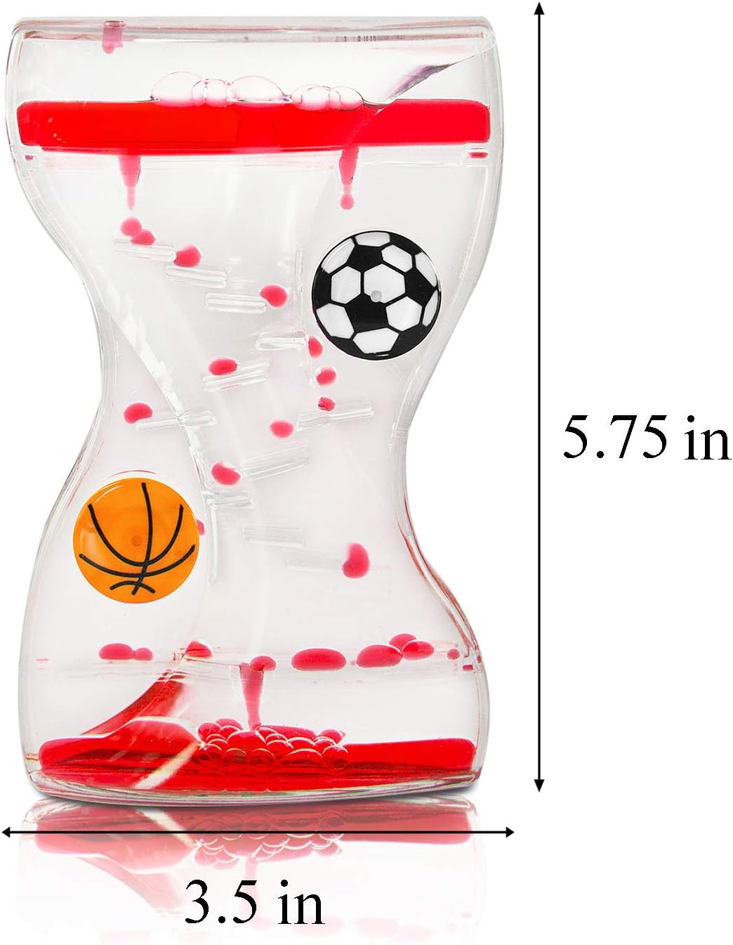 Super Z Outlet Colorful Liquid Motion Bubbler Desk Sensory Toy Timer Floating Zig Zag Rotating Circles for Play, Fidgeting, Captivating Distraction(Sports)