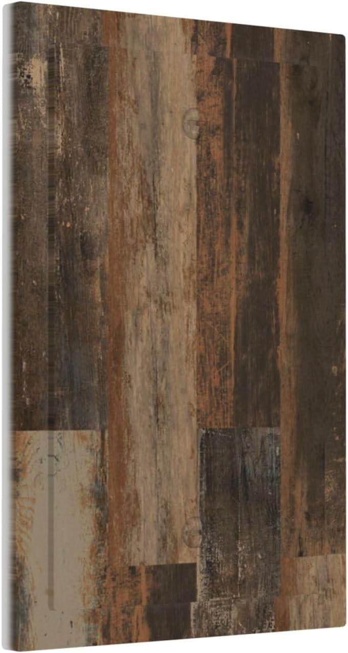 Rustic Brown Wood Grain Dark Oak Light Switch Cover Plate 1 Gang No Device Blank Electrical Wall Plates Faceplate Decorative Switch Plate for Farmhouse Home Decor