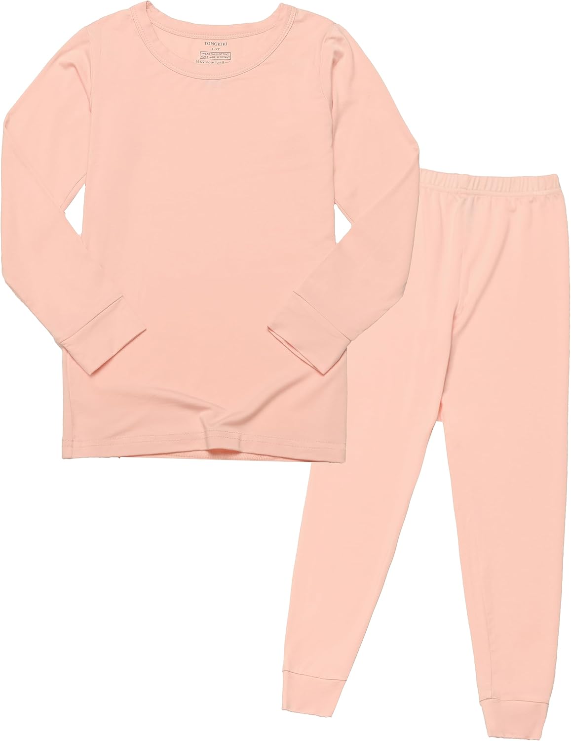 BABY 2T-10Y Toddler Kids Girls Boys Soft Comfy Viscose 2pcs Set Long Sleeve Plain Shirts and Pants Sets