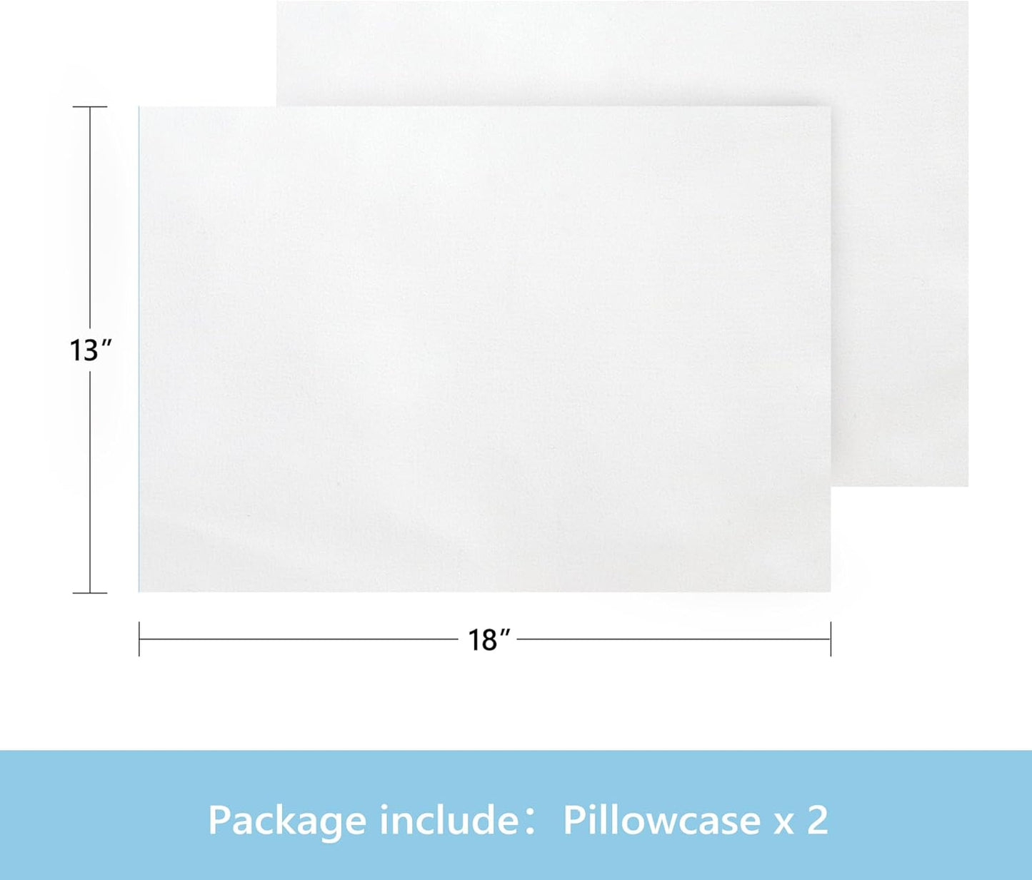 TILLYOU Toddler Pillowcase 2 Pack with Zipper,Silky Soft Microfiber 13" x 18" Kids Travel Pillow Cases,White