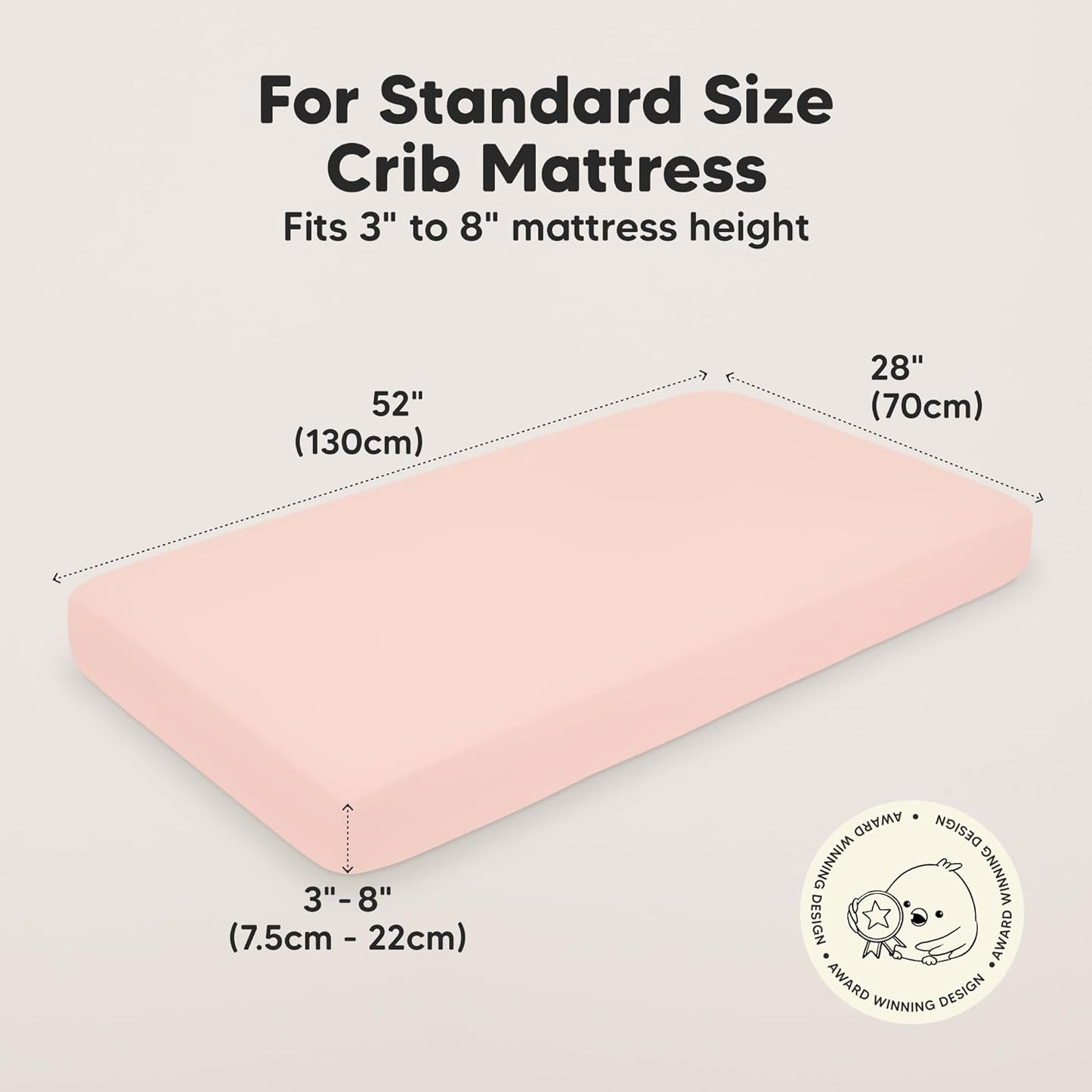 KeaBabies 2-Pack Baby Crib Sheets for Boys, Girls - 52x28 Viscose Derived from Bamboo Toddler Bed Sheets Neutral, Fitted Crib Mattress Cover for Standard Baby Bedding, Soft & Cozy (Cameo)