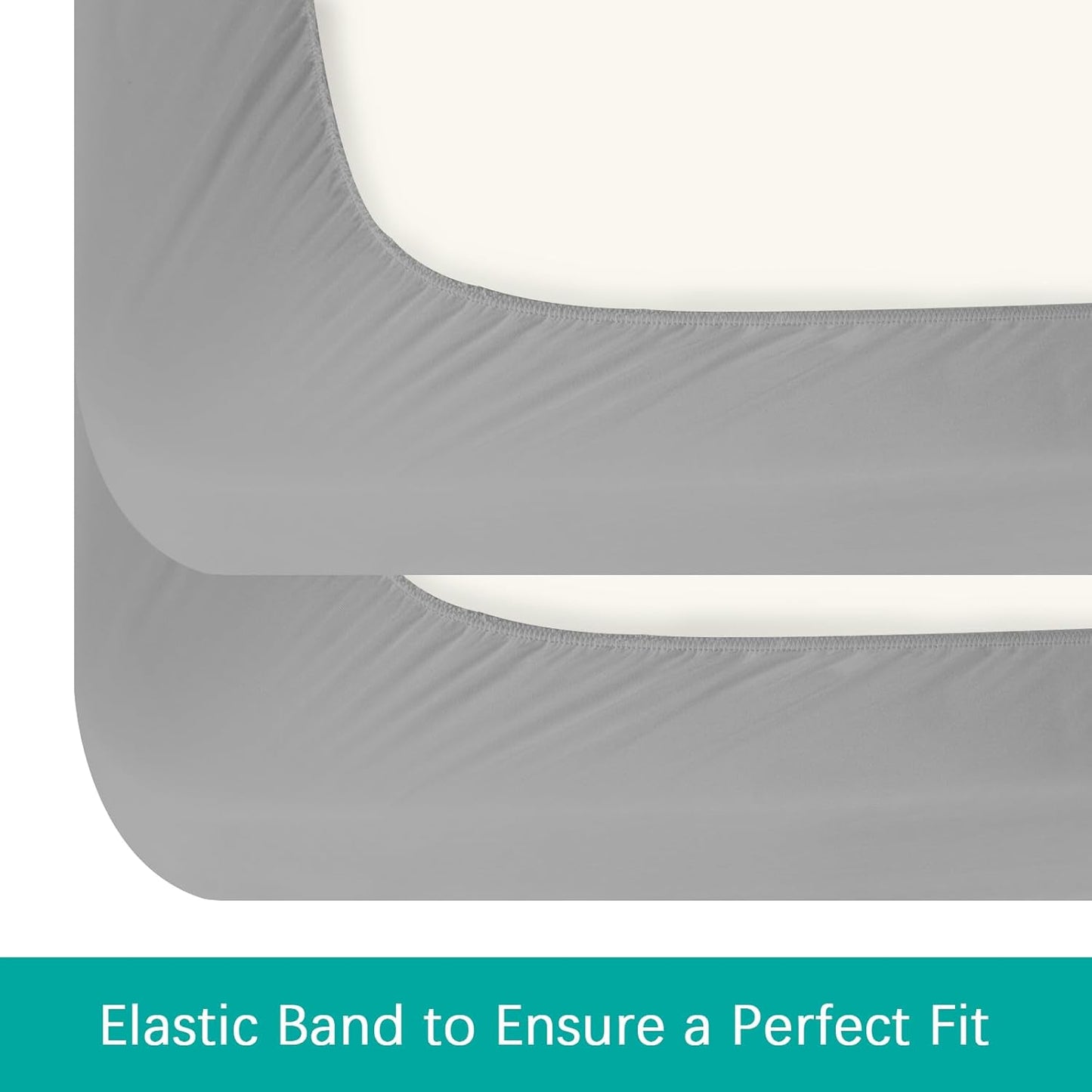 Crib Sheets Waterproof 2 Pack, Crib Mattress Protector, Toddler Fitted Crib Sheet Neutral, Ultra Soft & Breathable Toddler Bed Sheets for Boys and Girls, Grey