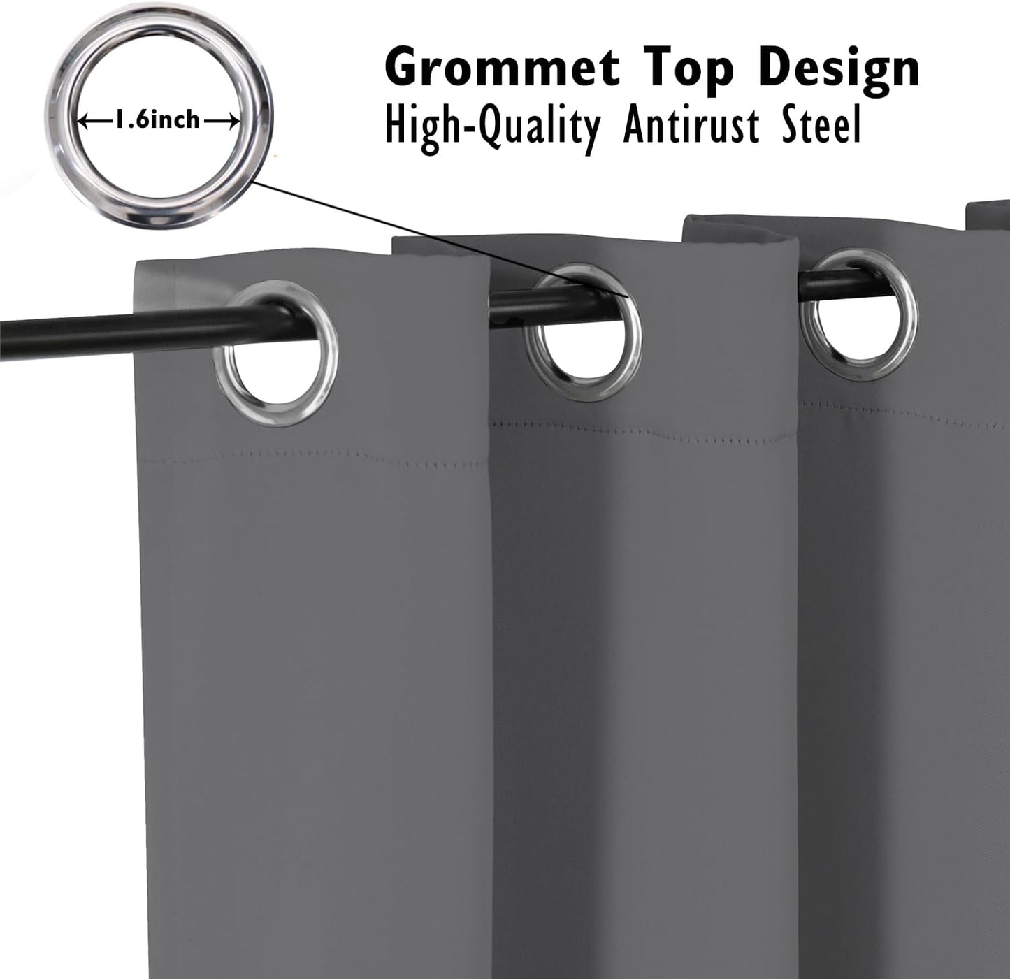 ChrisDowa Blackout Curtains 78 inches Long for Bedroom - 2 Panels Set Grommet Thermal Insulated Room Darkening Curtains for Living Room (Grey, 42 x 78 Inch)