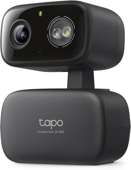 Tapo 2K 3MP Pan/Tilt Indoor/Outdoor Security Camera, Free Person/Baby Cry Detect & Motion Track, 360° Pan, Color Night Vision, SD/Cloud Storage, Works w/Alexa & Google Home, HybridCam 360, Black
