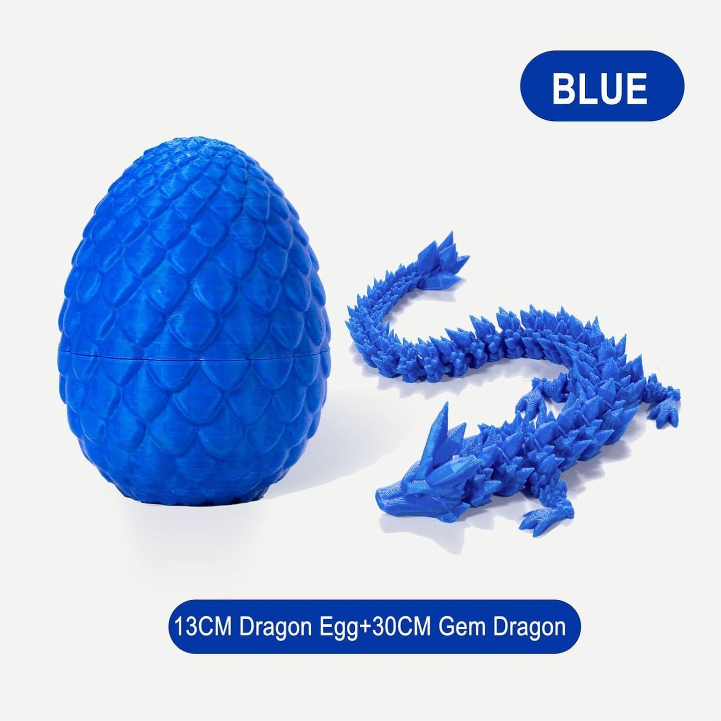 Executive Desk Toys Easter Egg, 3D Printed Dragon, 3D Dragon Eggs with Dragon Inside, Dragon Toy Dragon Egg Fidget Toy, Fidget Toys for Autism/ADHD (Blue)