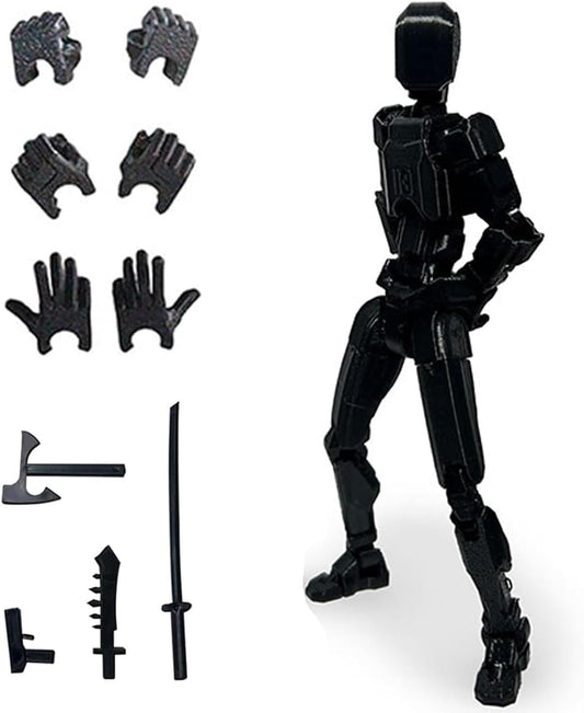 Titan 13 Action Figure, T13 Action Figures 3D Printed Multi-Jointed Movable, Nova 13 Action Figure Lucky 13 Action Figure Dummy 13 Action Figure, Game Gifts Valentines Gifts (Black)