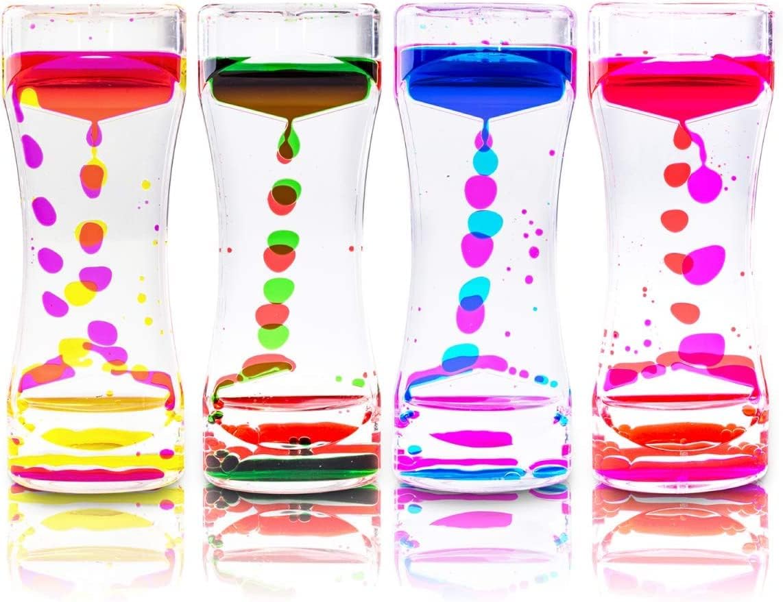 Super Z Outlet Liquid Motion Bubbler for Sensory Play, Fidget Toy, Children Activity, Desk Top, Assorted Colors (4 Pack)
