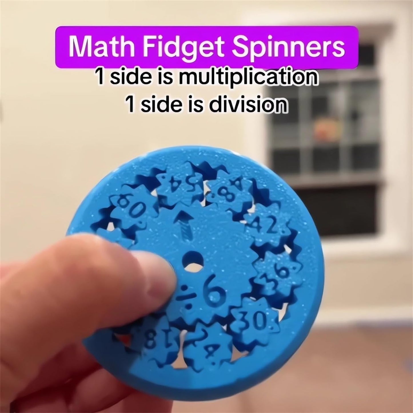 Math Fidget Spinners - 2024 New Math Fact Fidget Spinners, Math Spinner Toy for All The Stimmers - Fidgeters Who are Learning Math, Division and Multiplication, Learning & Education Toys (Plastic)