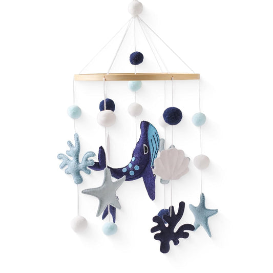 Baby Mobile Wind Chime Sea Creatures, Whale Mobile Wind Chime, Baby Bed Hanging Game Mobile for Children's Room Children's Bed Decor