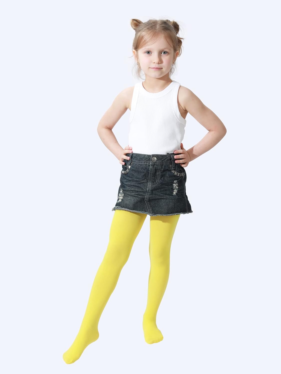 EVERSWE Girls Semi Opaque Footed Tights, Microfiber Tights