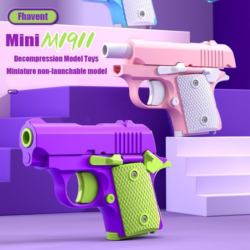 Easter Basket Stuffers,1911 3D Printed Small Pistol Toys, Stress Relief Pistol Toys for Adults, Suitable for Relieving ADHD, Anxiety,Easter Fillers Easter Gifts for Boys(2pcs-D)