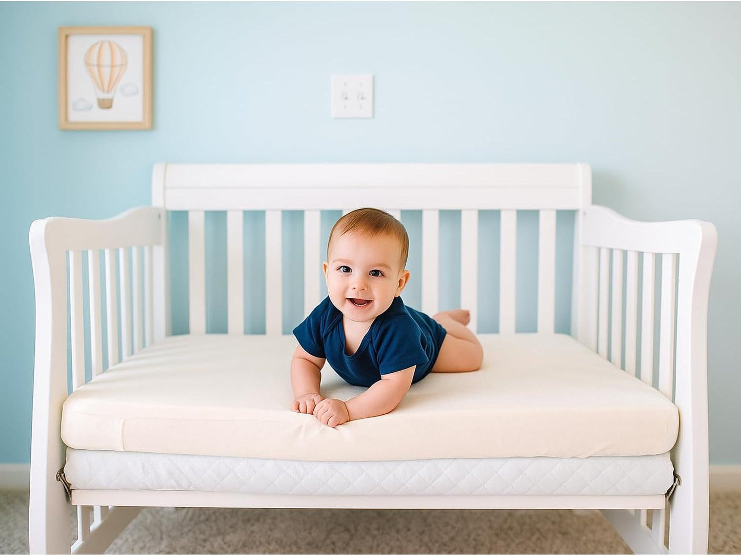 Organic Cotton Crib Mattress Protector - Water Resistant Fitted Sheet Liner Pad, Skin Friendly, Chemical-Free Pure Cotton [GOTS-Certified] for Cradle (36"x18") - Made in USA