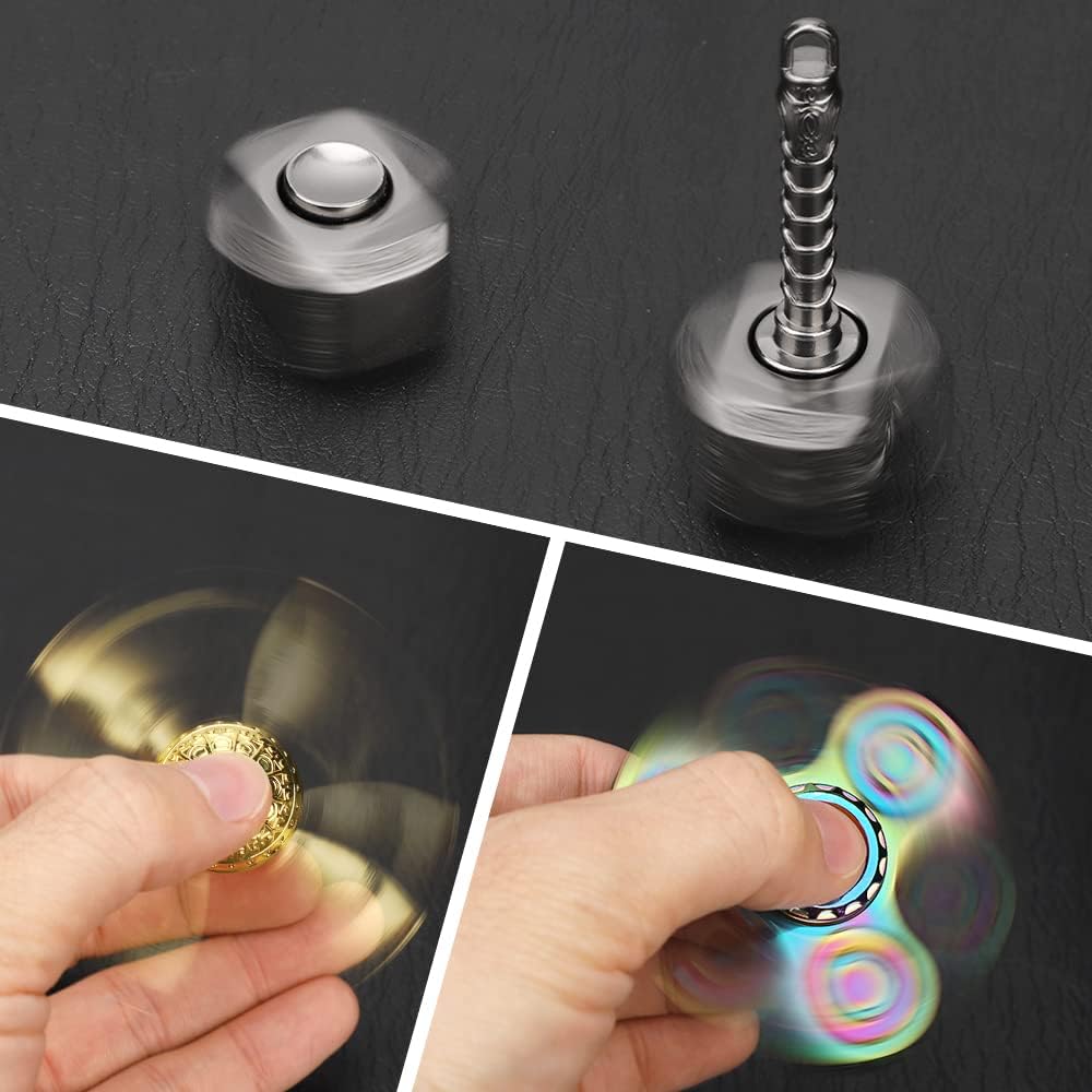 Cool Fidget Toys Set for Kids Adults, Wizard Fidget Spinner, Hammer Finger Hand Spinner, Infinity Cube, Rainbow Fingertip Gyro, Fidget Pad, Gifts for Stress Relief Party Favors Goody Bag Fillers