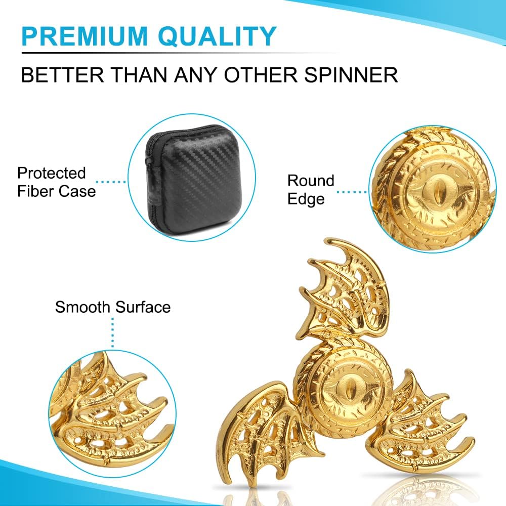 Phoenix Cool Fidget Hand Spinners Metal for Kids Adults, Dragon Finger Spinner Metal Gift for Age 4-12, Focus Fingertip Gyro Stress Relief Autism Toy 4 5 6 7 8 9 10 11 12 Years Old Boy