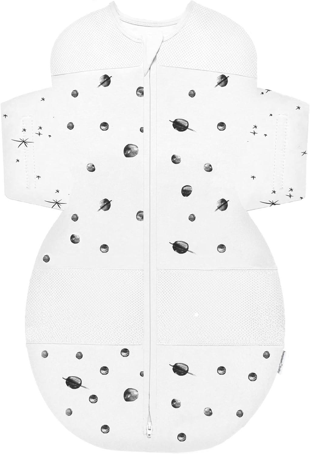 Happiest Baby SNOO Sleep Sack - 100% Organic Cotton Baby Swaddle Blanket - Doctor Designed Promotes Healthy Hip Development (Ivory Planets, X-Large)