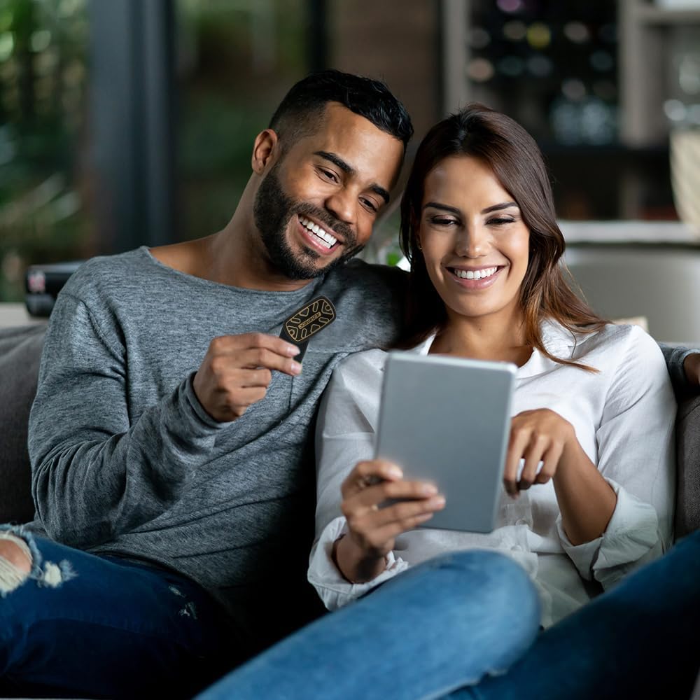 STONESTAR Carbon Fiber Fidget Slider, Trackless Fidget Slider Magnetic EDC Fidget Toy for Adults Home/Office Executive Desk Toys, ADHD/Autism (Black & Gold)