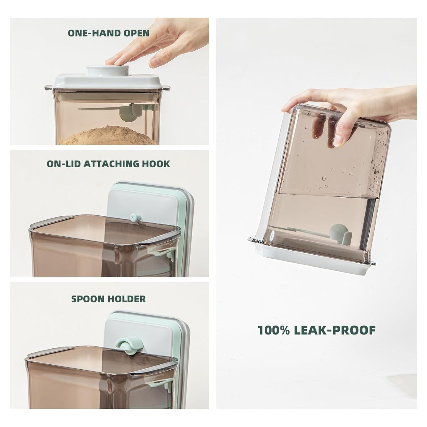 Pop Airtight Formula Container, 2300ml Baby Formula Dispenser on The Go - BPA-Free Formula Holder, 28OZ, 1.76LB, 800g, Brown