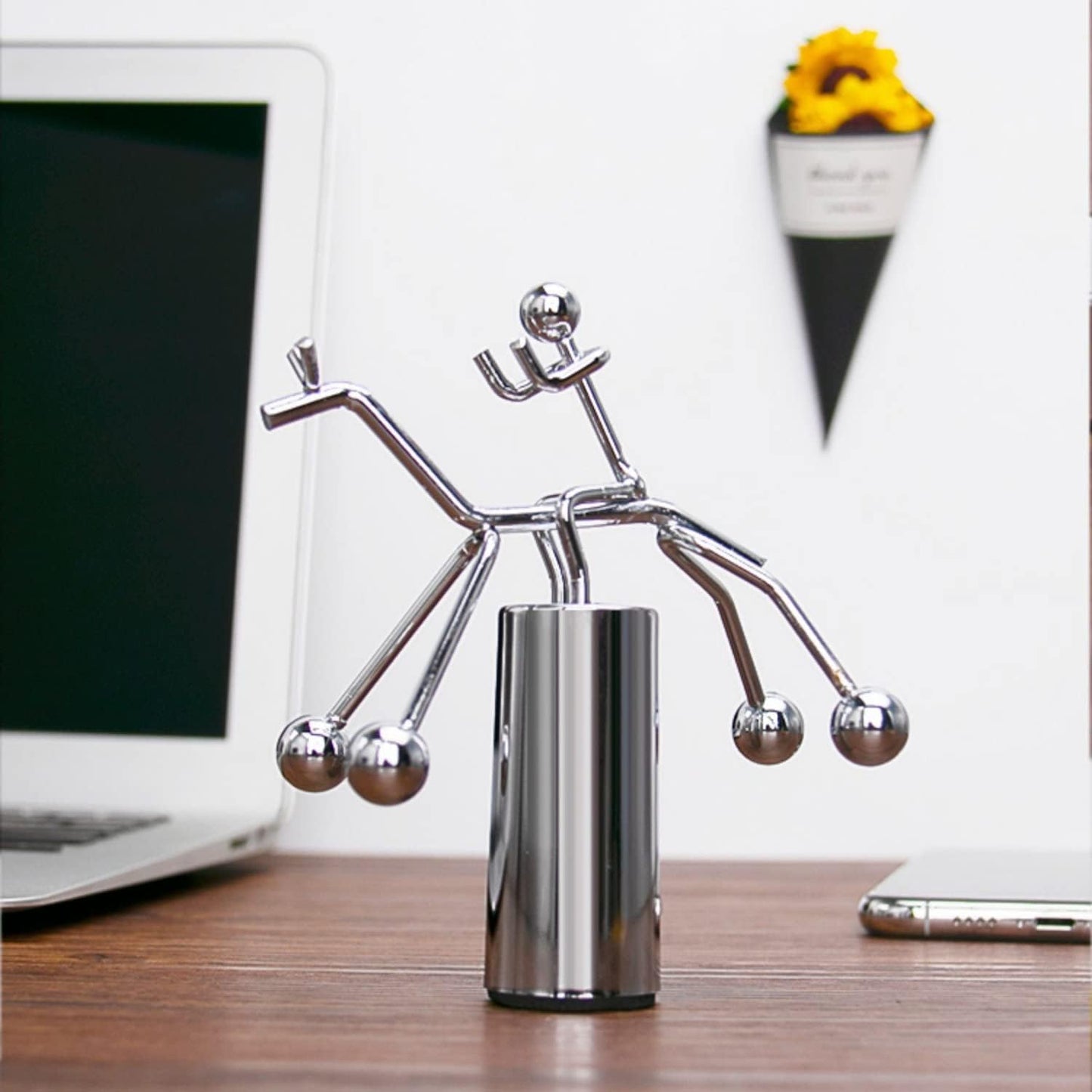 Steel Balance Toy Kinetic Art Table Balancing Decorations Physics Toy Home Office Toys Kinetic Desk Toys FN05