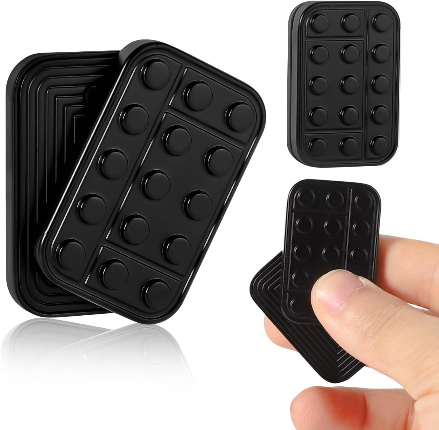 Metal Fidget Slider, Fidget Toys Slider Black Magnetic Metal Fidget Toy EDC Metal Push Slider Toys for Adults Stress Reduce Office, Home, School