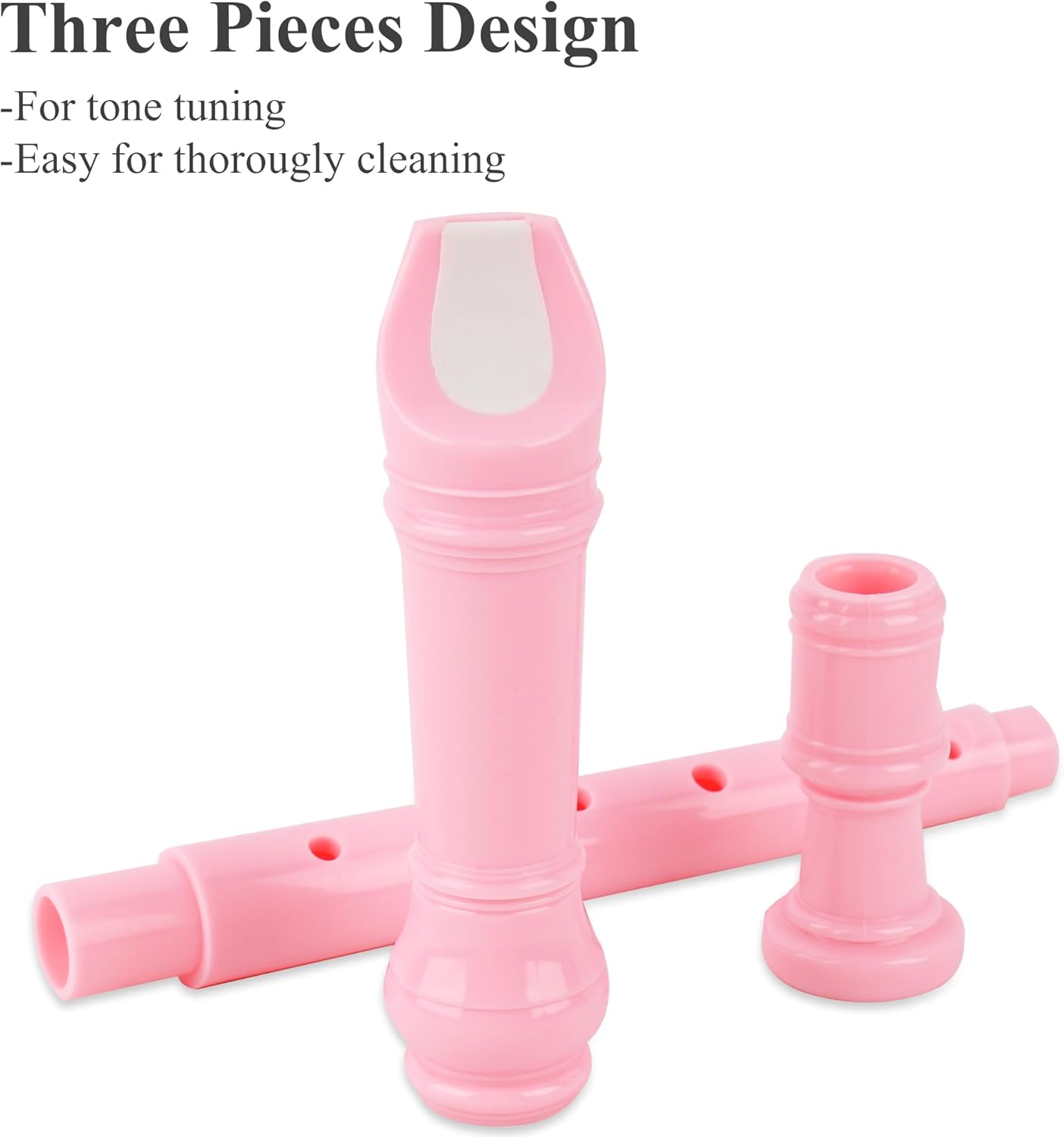 Recorder Instrument for Beginner Adults,8-Hole Soprano Descant Recorder Music Flute with with Cleaning Rod & Leather Case For Home Entertainment(2-Flash Woven Pink)