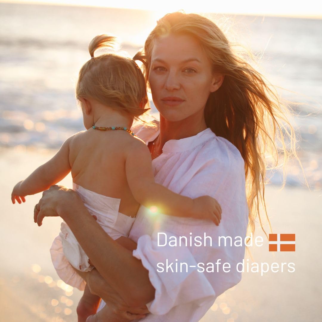 Joonya Baby Diapers, Size 4 L (15-31 lb) - 6 Bags of 25 (150) - New Range - NonToxic, Eco-Friendly, Ultra Slim, Overnight Use - Made in Denmark