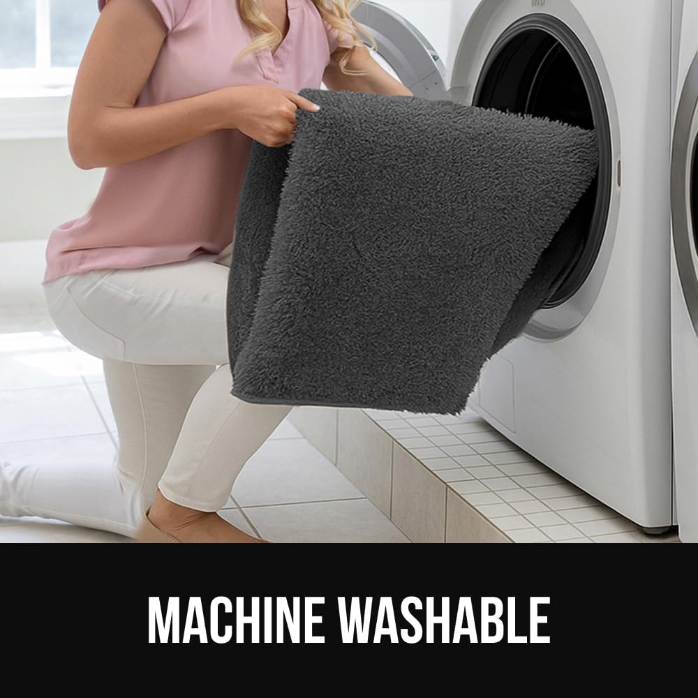 GORILLA GRIP Ultra Soft Washable Area Rug, Stain and Slip Resistant Plush Thick Carpet for Bedroom Living Room, No Shed Floor Rugs, Pet Friendly, Dorm Essentials, Kids Nursery Home Decor 4x6 Dark Gray