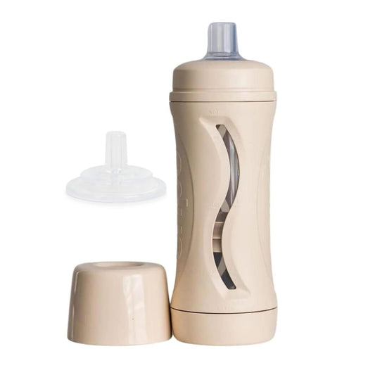Subo Baby Food Bottle Starter Set | No Mess Baby Toddler Self Feeder | Squeeze Free Design for Purees, Smoothies, Yogurt, Oatmeal, or Thickened Liquids | Reusable Silicone Washable Cup (Oatmeal)