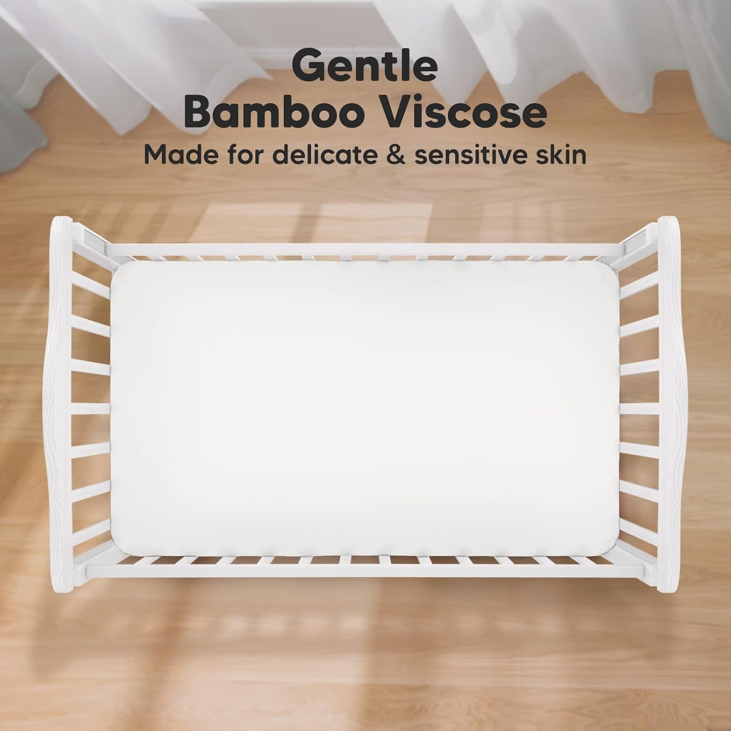 KeaBabies 2-Pack Baby Crib Sheets for Boys, Girls - 52x28 Viscose Derived from Bamboo Toddler Bed Sheets Neutral, Fitted Crib Mattress Cover for Standard Baby Bedding, Soft & Cozy (Khaki)