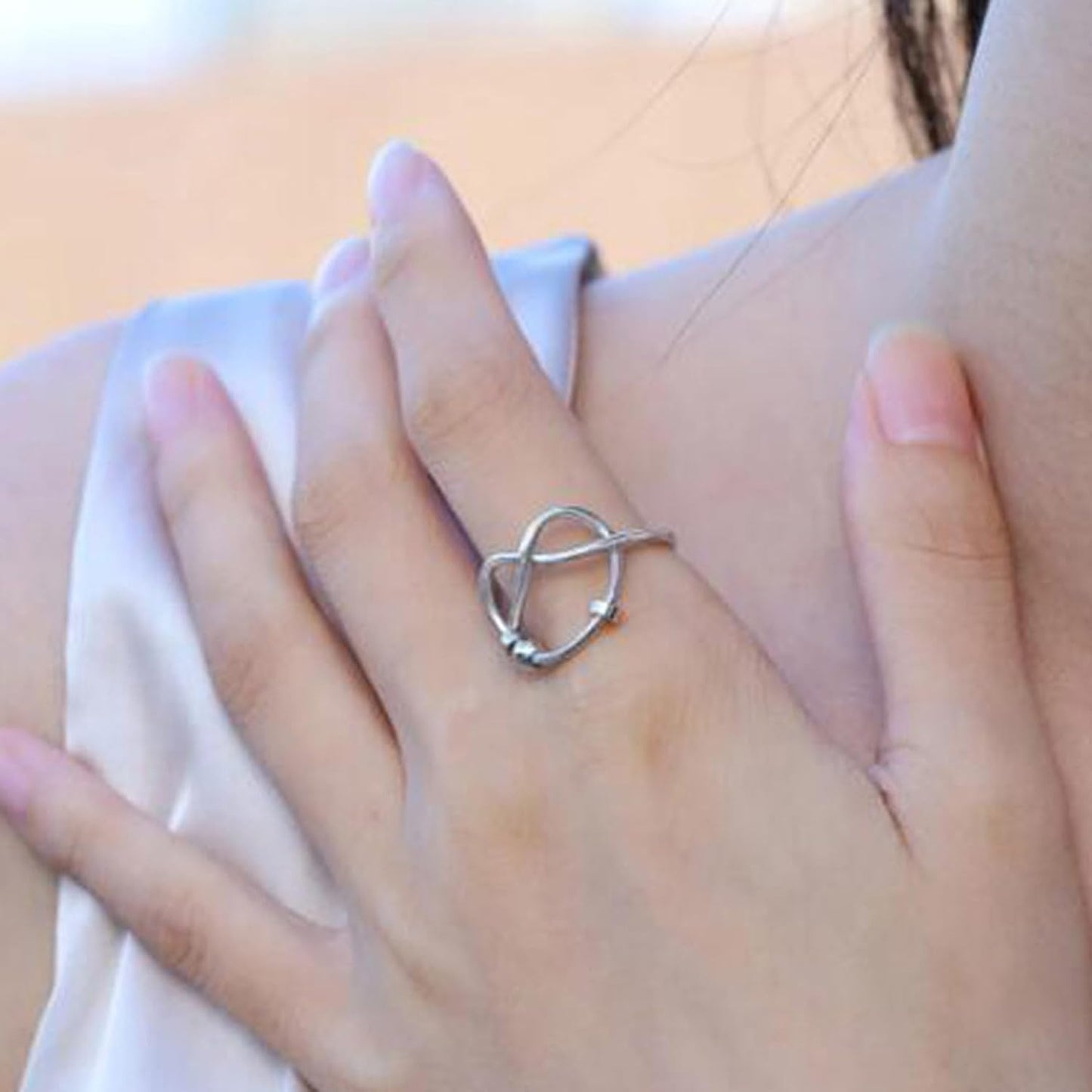 INFUSEU Funny Spinner Fidget Rings for Women Girls Anti Anxiety Stress Worry, Adjustable Size