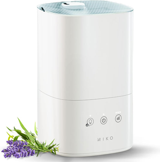 MIKO Ultrasonic Humidifiers for Large Room & Bedroom- Water Filter, Auto Mode, No Leak Design, Sleep Mode, Built-in Timer, Humidifier for Babies & Home,
