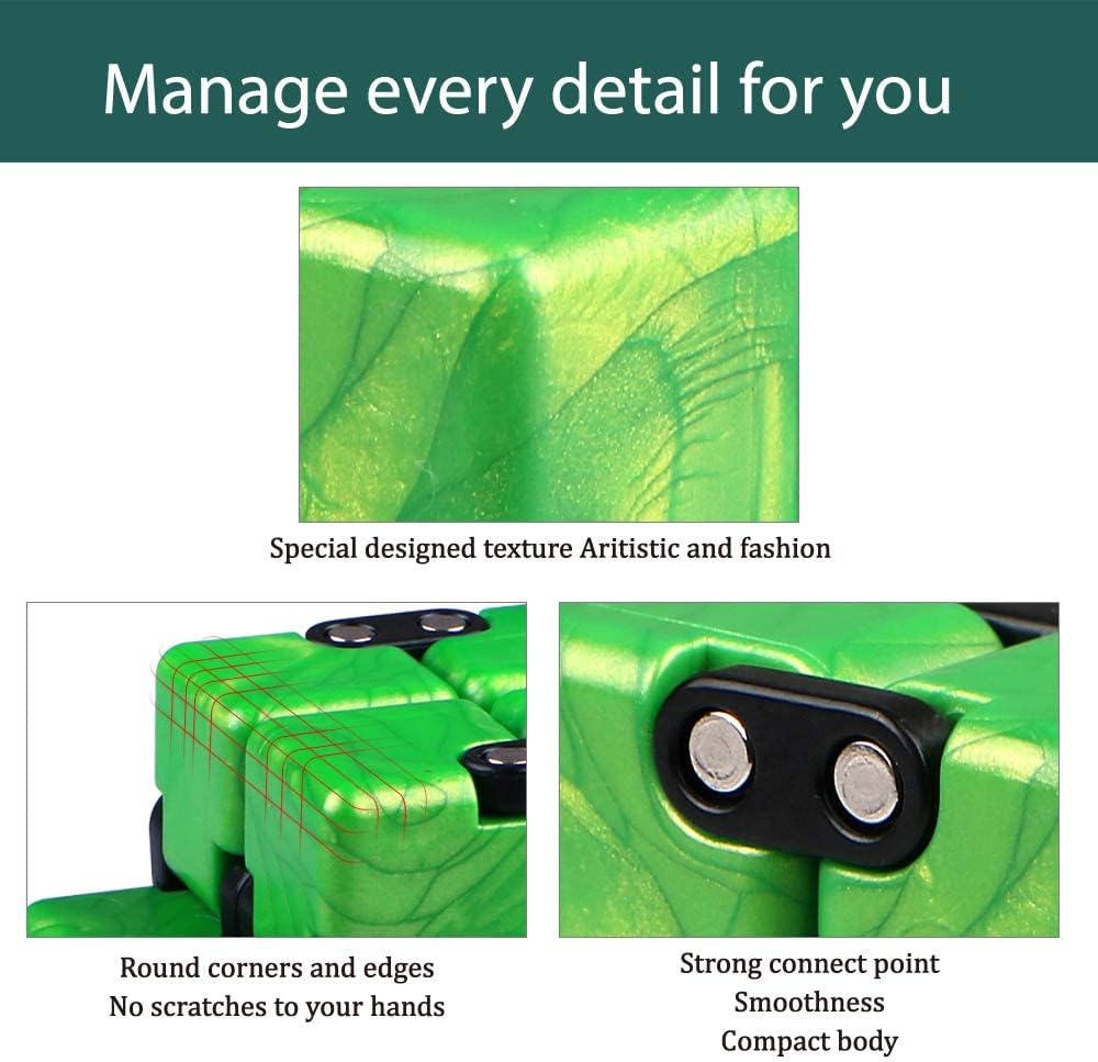 QIYI Little Golden Elephant Upgraded Infinity Cube Fidget Toy,Cool Mini Gadget Best for Stress and Anxiety Relief and Kill Time, Special Designed Texture Artistic and Fashion(Sapphire)